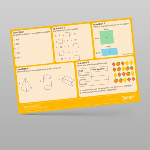 An image of the Summer 1 Week 2 Wake Up and Work Resource