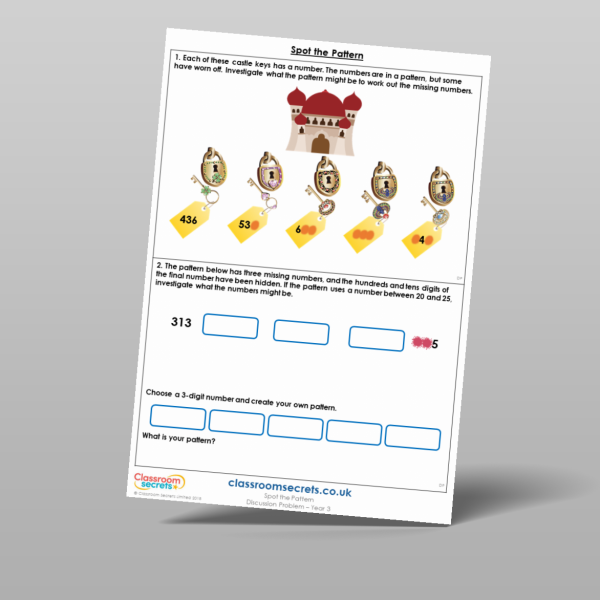 Year 3 Spot The Pattern Discussion Problem Resource | Classroom Secrets