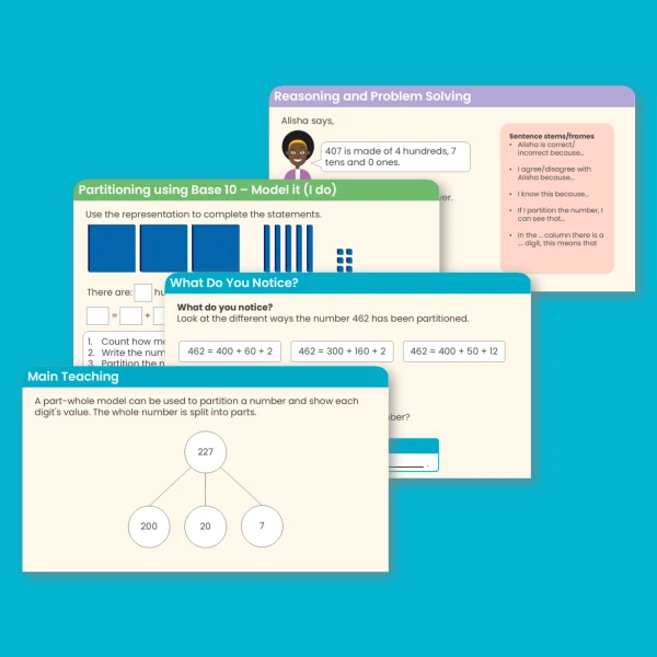 Year 3 Partition Numbers to 1,000 Place Value Teaching PowerPoint