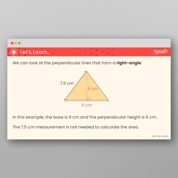An image of the Area of Any Triangle Teaching PPT Resource