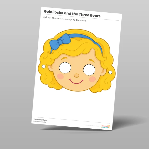 An image of the Goldilocks and the Three Bears Role Play Mask Resource