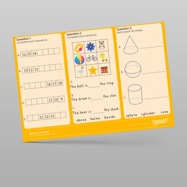 An image of the Spring 2 Week 2 Wake Up and Work Resource