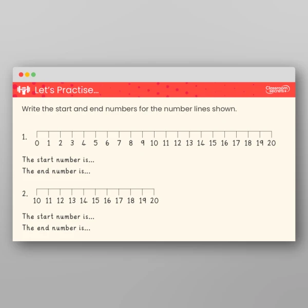 An image of the Use a Number Line to 20 Teaching PPT Resource