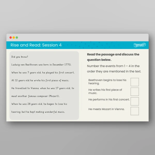 An image of the Rise and Read Beethoven Resource