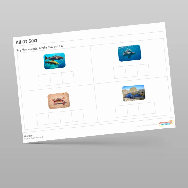 An image of the Free Amazing World - All At Sea Literacy Activities Resource