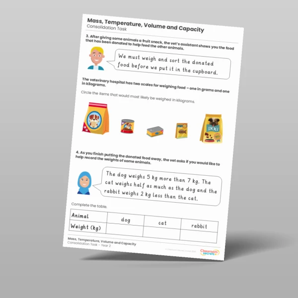 An image of the Mass, Temperature, Volume and Capacity Consolidation Task Resource