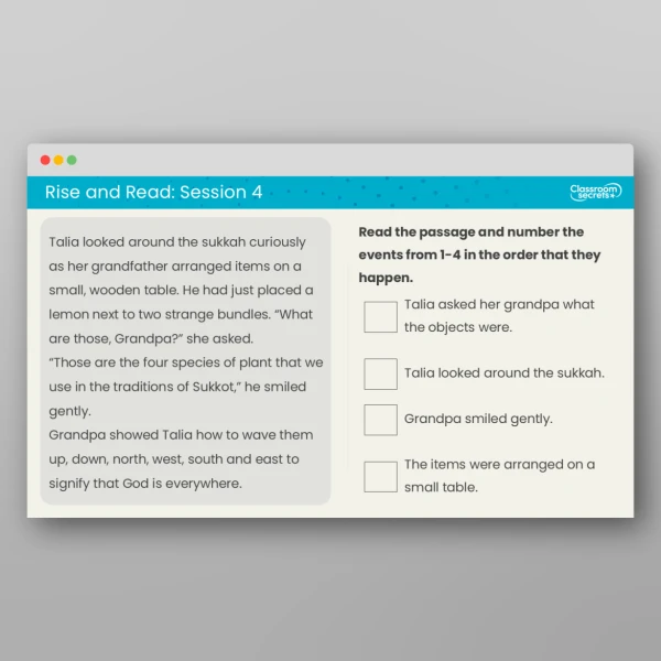 An image of the Rise and Read Sukkot Resource