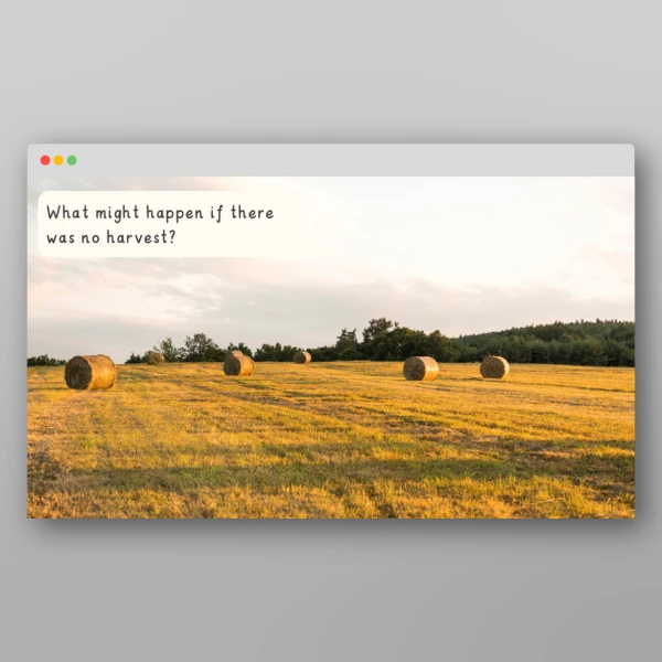 An image of the Harvest I Wonder Discussion Prompts Resource