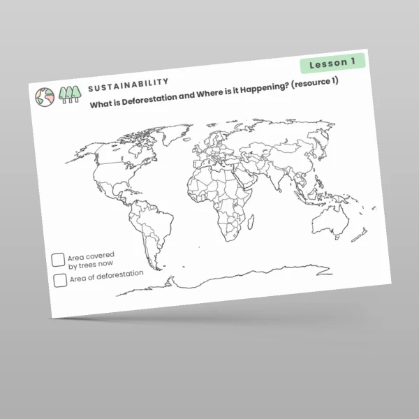 An image of the Deforestation Worksheets Resource