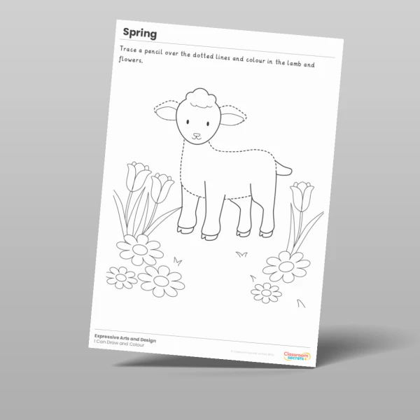 An image of the Spring I Can Draw and Colour Worksheet Resource