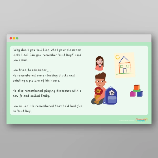 An image of the Starting Reception School Readiness Story Resource