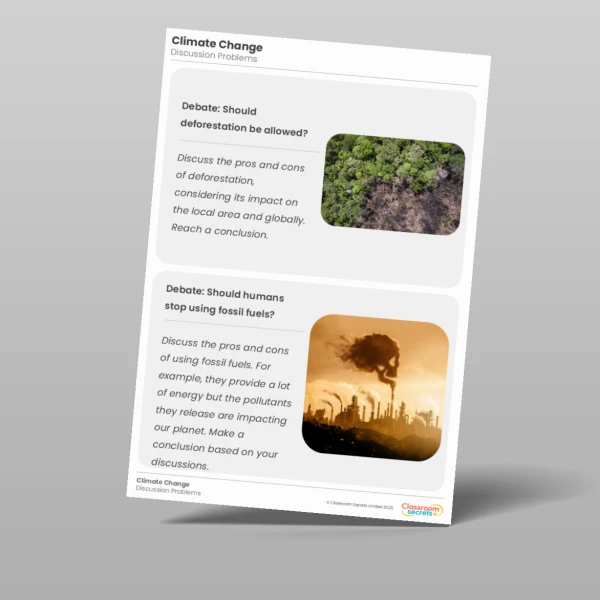 An image of the Climate Change Geography Discussion Problems Resource