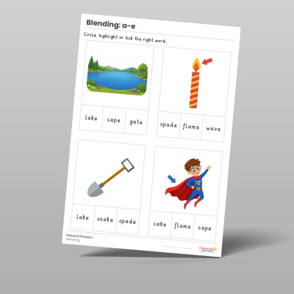 An image of the Phonics Blending Activities: a-e Resource