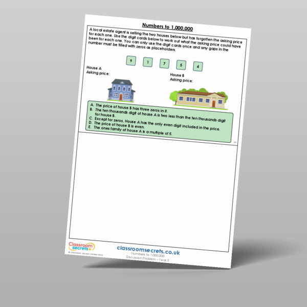 Year 5 Numbers To 1 000 000 Discussion Problem Resource | Classroom Secrets