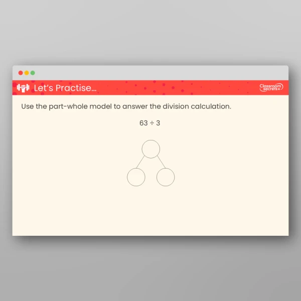 An image of the Divide a 2-Digit Number by a 1-Digit Number - No Exchange Teaching PPT Resource