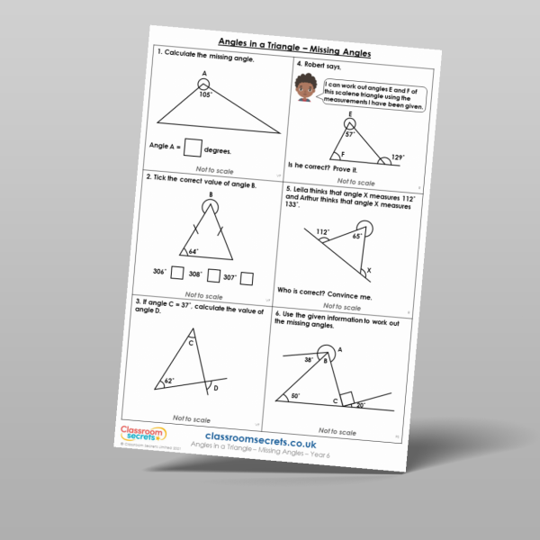 Year 6 Angles In A Triangle Missing Angles Mixed Activity Resource ...