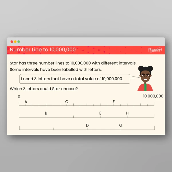 An image of the Number Line to 10,000,000 Teaching PPT Resource