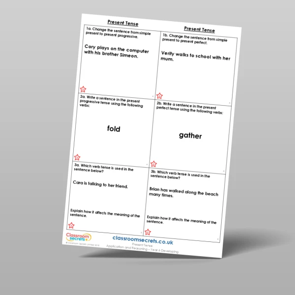 An image of the Present Tense Application and Reasoning Resource
