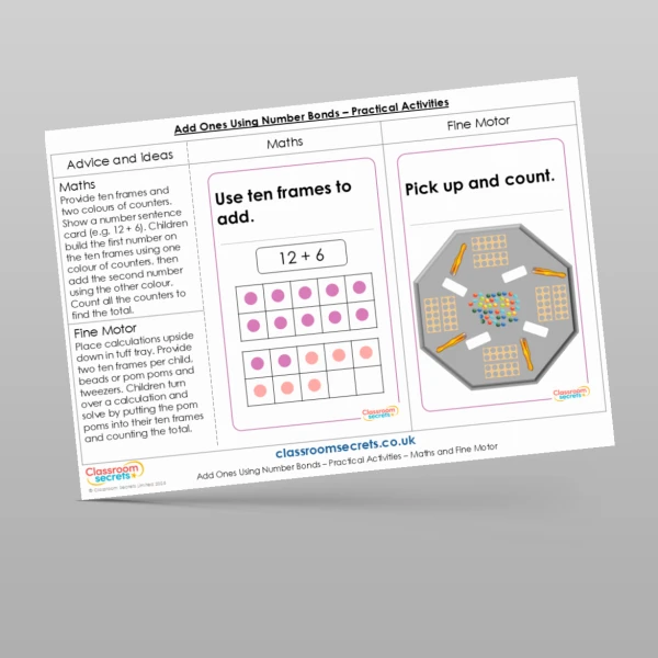 An image of the Add Ones Using Number Bonds Practical Activities Resource