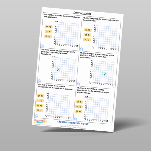 Year 4 Draw On A Grid Varied Fluency Resource | Classroom Secrets