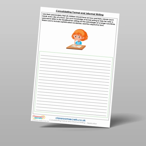 An image of the Consolidating Formal and Informal Writing Application Resource