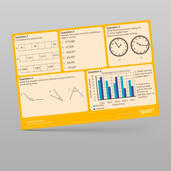 An image of the Spring 1 Week 4 Wake Up and Work Resource