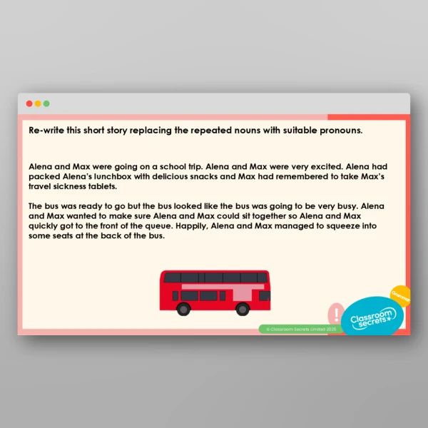 An image of the Using Pronouns Teaching PPT Resource