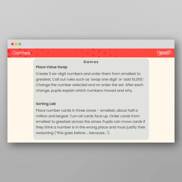 An image of the Order Numbers to 1,000,000 Prior Learning Tutor PPT Resource