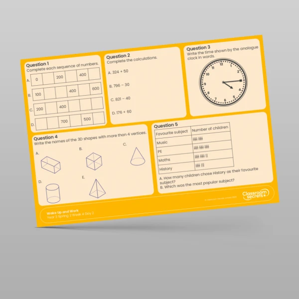 An image of the Spring 2 Week 4 Wake Up and Work Resource