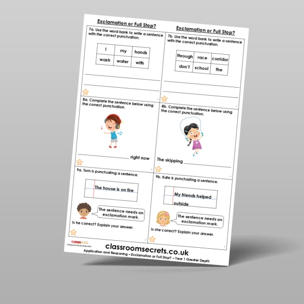 An image of the Exclamation or Full Stop? Application and Reasoning Resource