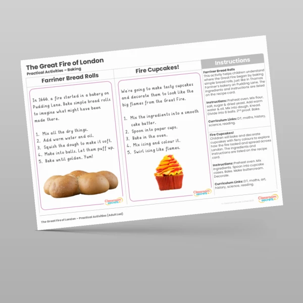 An image of the The Great Fire of London Practical Activities Resource