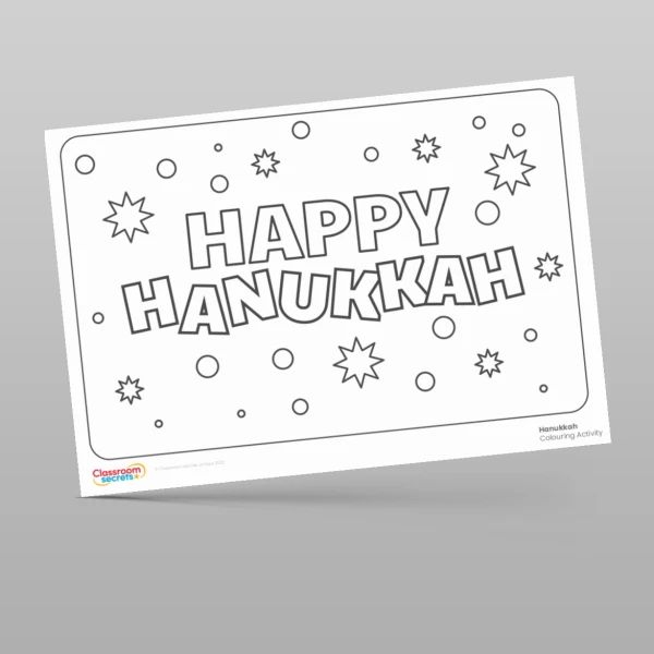 An image of the Hanukkah Colouring Activity 1 Resource