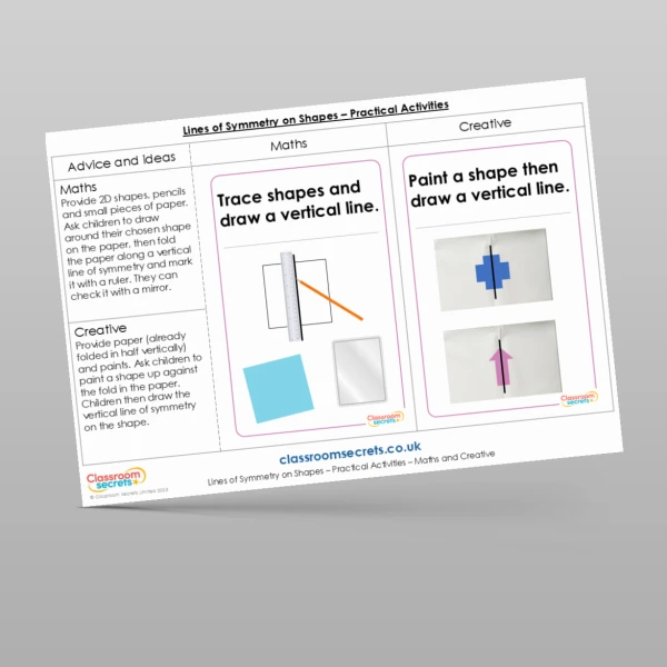 An image of the Lines of Symmetry on Shapes Practical Activities Resource