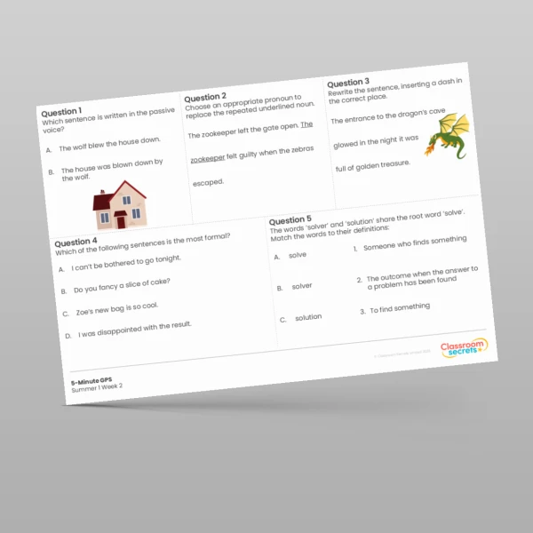 An image of the 5-Minute GPS Summer 1 Week 2 Resource