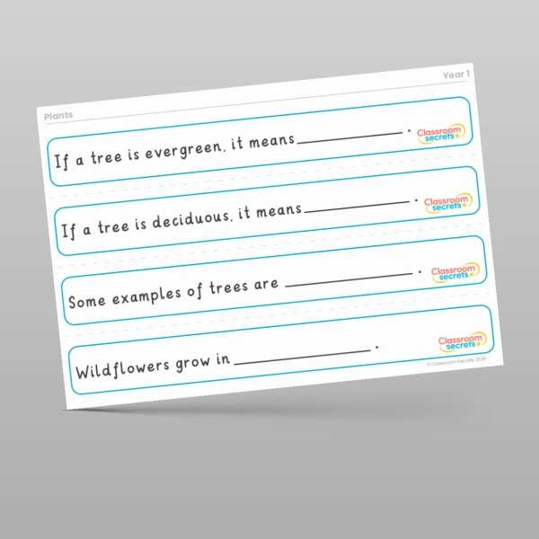 An image of the Plants Stem Sentences Resource