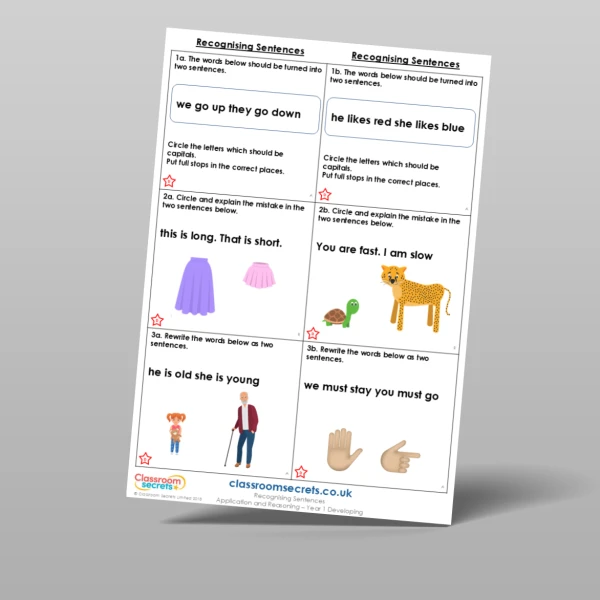 An image of the Recognising Sentences Application and Reasoning Resource