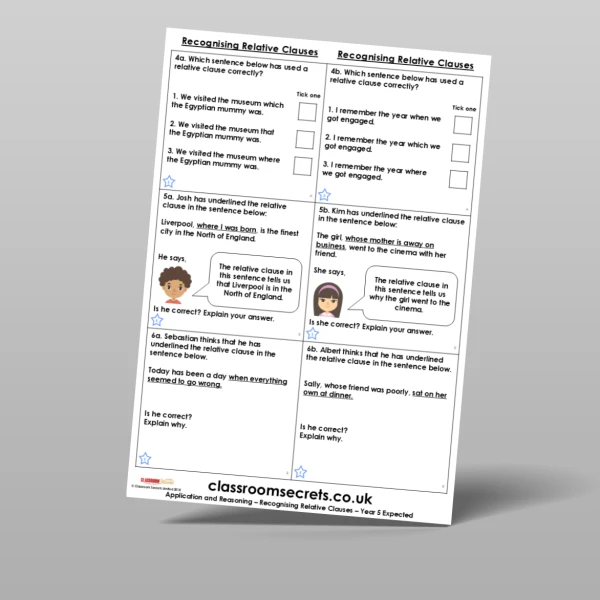 An image of the Recognising Relative Clauses Application and Reasoning Resource