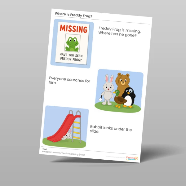 An image of the Where is Freddy Frog? Pink Guided Reading Pack Resource