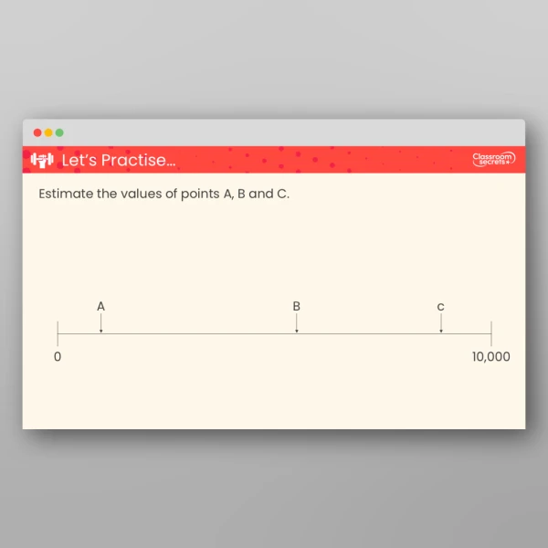 An image of the Estimate on a Number Line to 10,000 Teaching PPT Resource
