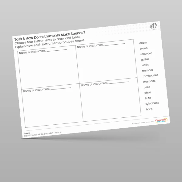 An image of the Lesson 1: How Do Instruments Make Sounds? Worksheet Resource