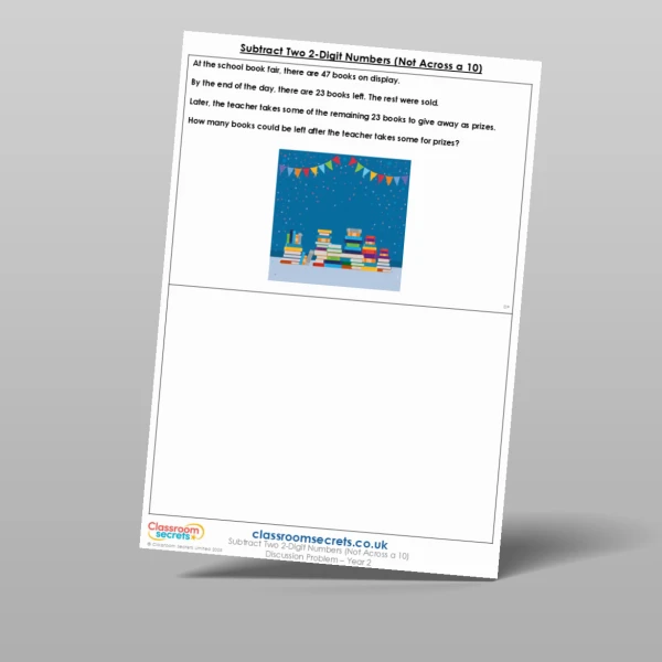 An image of the Subtract Two 2-Digit Numbers (Not Across a 10) Discussion Problem Resource