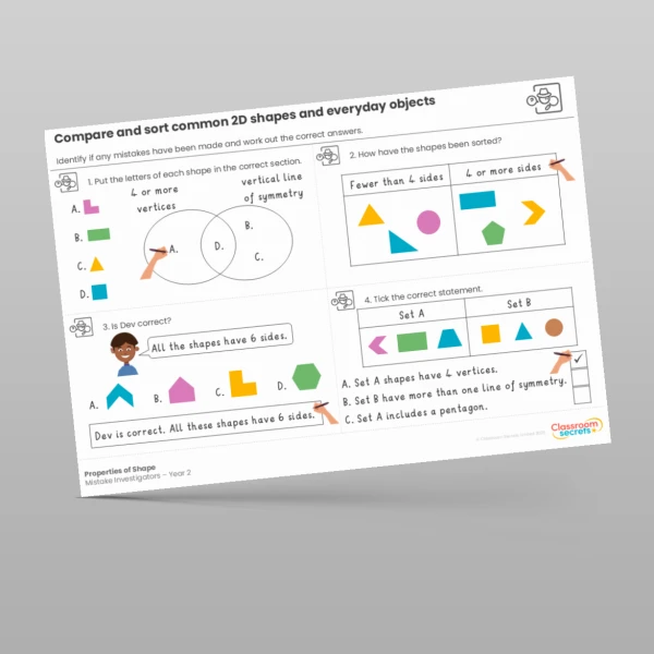 An image of the Properties of Shape Mistake Investigators Resource