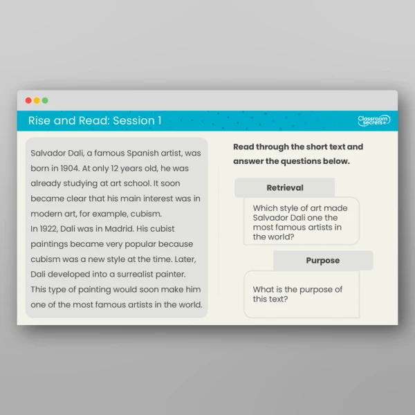 An image of the Rise and Read Dali Resource