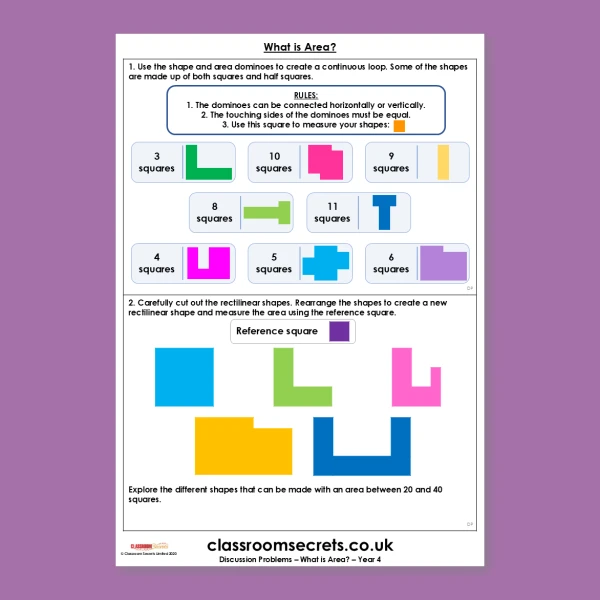 An image of the What is Area? Discussion Problem Resource