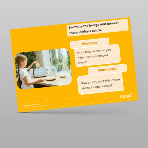 An image of the Summer 1 Week 3 Wake Up and Work Resource