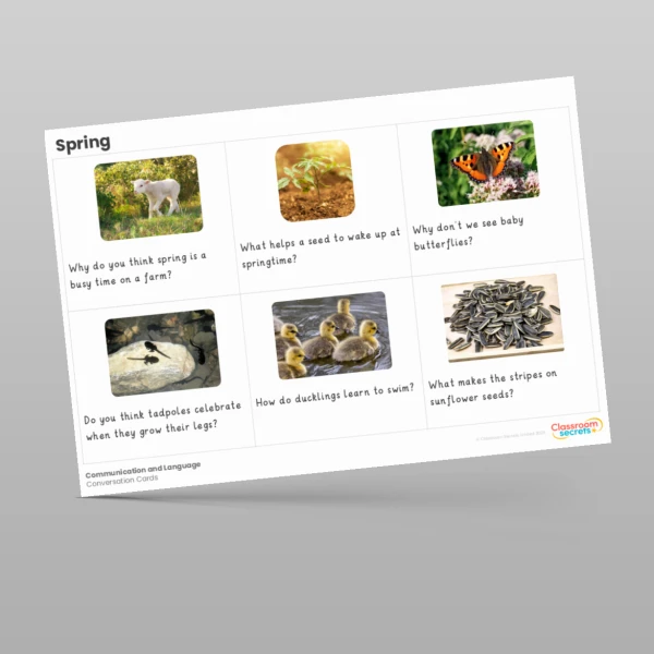 An image of the Spring Conversation Cards Resource