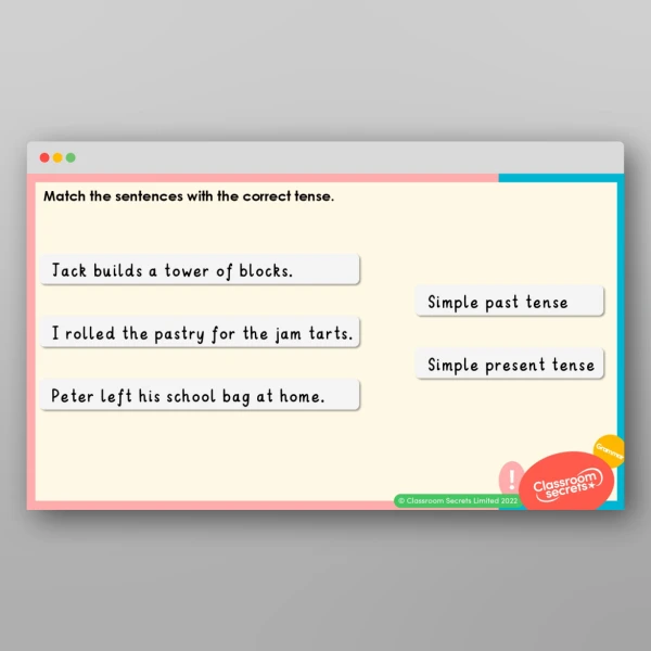 An image of the Consolidating Past and Present Tense Teaching PPT Resource