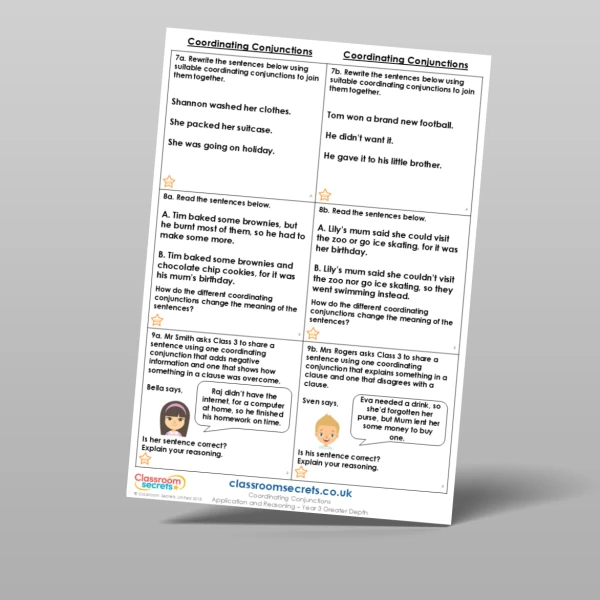 An image of the Coordinating Conjunctions Application and Reasoning Resource