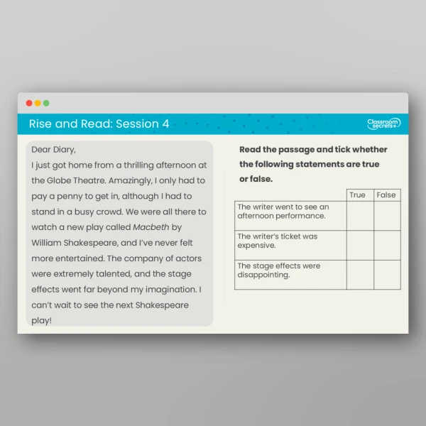 An image of the Rise and Read Shakespeare Resource