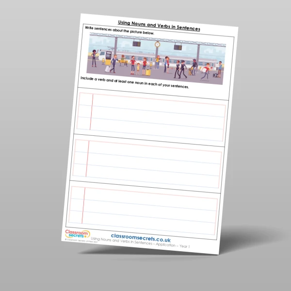 An image of the Using Nouns and Verbs in Sentences Application Resource